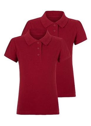 Шкільна футболка - поло червона для дівчинки george 210813