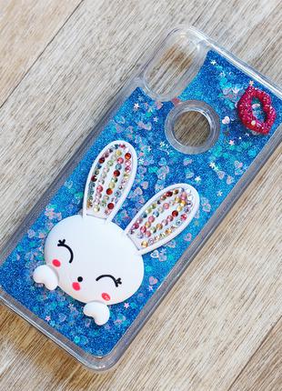 Чехол аквариум Rabbit с блестками и подставкой для Xiaomi Redm...