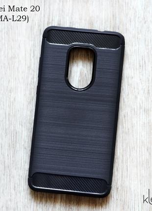TPU чехол накладка для Huawei Mate 20 (HMA-L29) (black "Carbon")