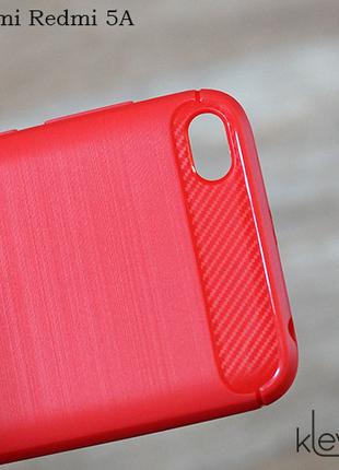 TPU Чехол накладка для Xiaomi Redmi 5A (красныйй "carbon")