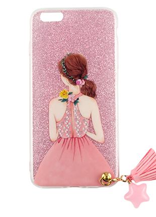 Силиконовый чехол накладка Glitter Girl для Apple iPhone 6 Plu...