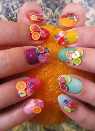 Фимо декор для ногтей фрукты 3d 🎀💅 1000 штук