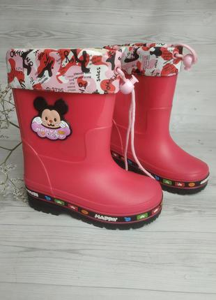 Гумові чоботи для дівчаток чобітки дитячі взуття для дитини дощ