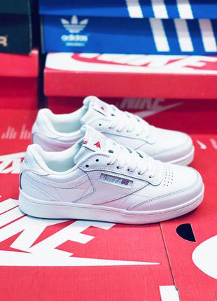 Кросівки-кеди reebok classic leather white шкіряні чоловічі жі...