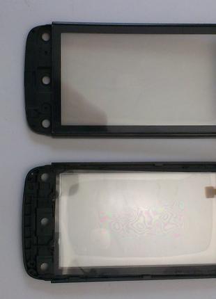 Сенсорное стекло Nokia C5-03, C5-06 черное с рамкой original.