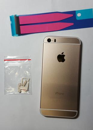 Крышка задняя Apple iPhone 5S (под iPhone 6) золотая с тонкой ...