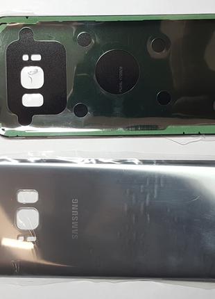 Кришка задня Samsung G950F, Galaxy S8 срібляста зі склом камер...