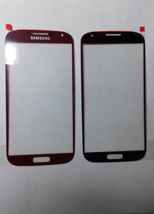 Стекло Samsung I9500, Galaxy S4 красное original.