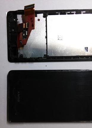 Дисплей (экран) Sony Xperia V, LT25i с черным сенсором и рамко...