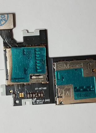 Шлейф Samsung N7100, Galaxy NOTE 2 с SIM коннектором original.