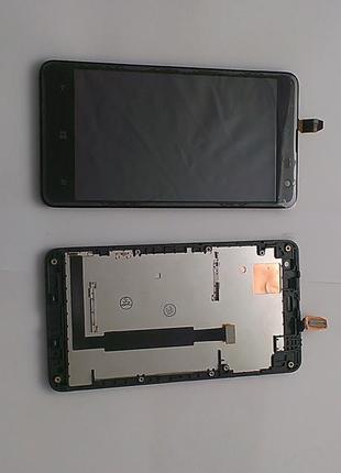 Дисплей (экран) Nokia Lumia 625 с сенсором и рамкой черного цв...