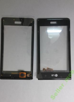 Сенсорное стекло LG P700, P705, L7 черное с рамкой.