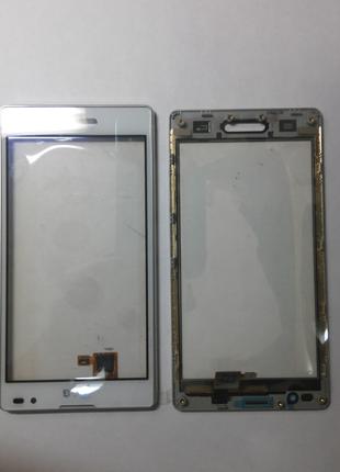 Сенсорное стекло LG Optimus L9, P760, P765, P768 белое с рамко...
