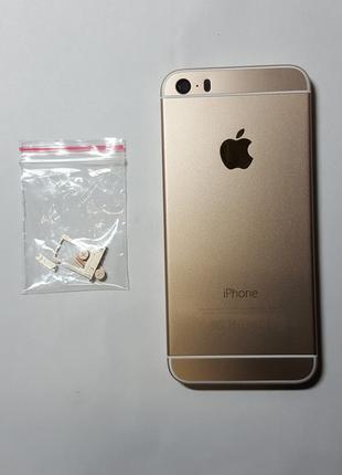 Крышка задняя Apple iPhone 5S (под iPhone 6) золотая с толстой...