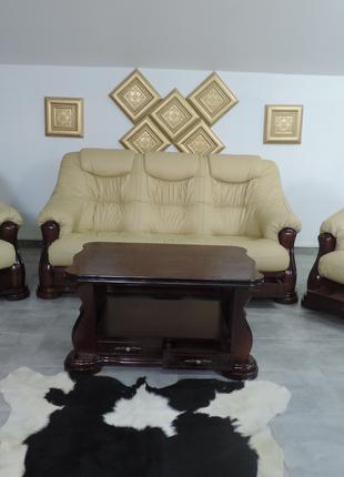 Класичний шкіряний комплект меблів, Класичний шкіряний диван