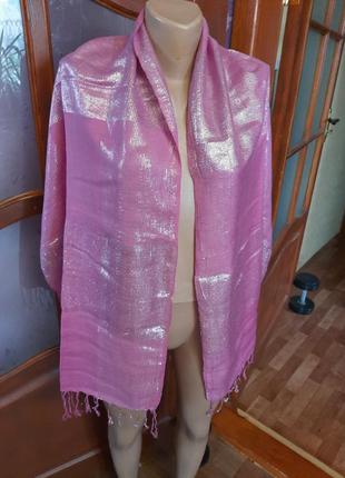 Женский шарфик, шарф розового цвета, палантин