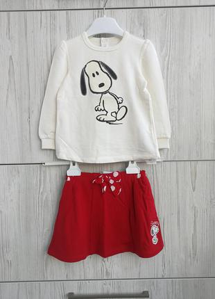 Костюм комплект кофточка спідниця snoopy original marines італія