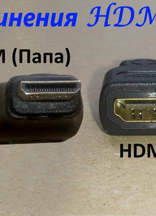 Соединитель Переходник HDMI M (Папа) HDMI F (Мама) для удлинения