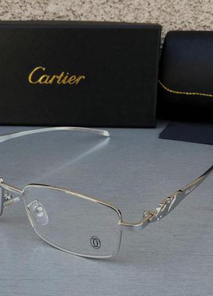 Cartier очки унисекс имиджевые оправа для очков из серебристог...