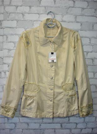 Стильный пиджак с вышивкой "stefanel" 46-48 р италия