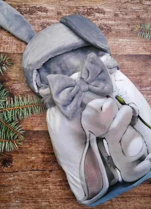 Конверт на виписку демі для хлопчика з вушками, різні кольори
