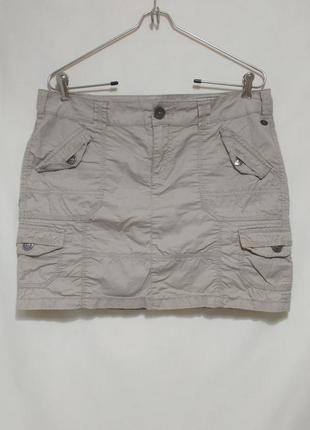 Новая мини юбка-карго серо-бежевая 'esptit' 50-52р