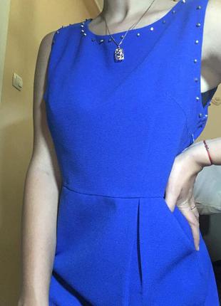 Синє плаття від yes miss зі вставками