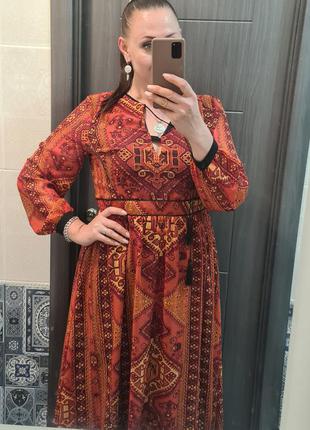 Изумительное длинное платье anthropology в этно стиле