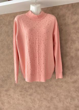 Персиково-розовый свитер x&j