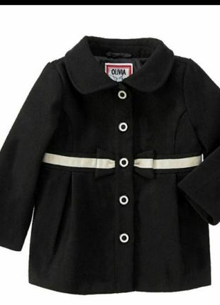 Стильне класичне пальто для дівчинки з бантом