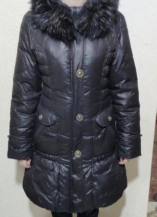 Куртка пуховик, зима, натуральный пух, перо, размер м