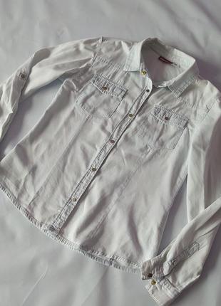 Джинсовая рубашка для девочки р.140-146