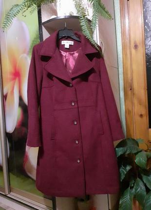 Шерстяное винтажное пальто anne weyburn