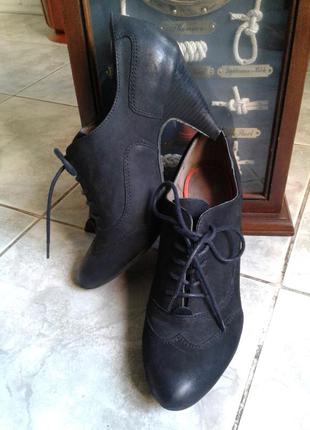 Туфли ботинки roberto santi черные натуральная кожа средний ка...