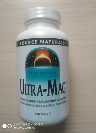 Ultra Mag, Магний В6  Source Naturals, 120 шт, США