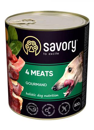 Консервы для собак Savory с четырьмя видами мяса 800г
