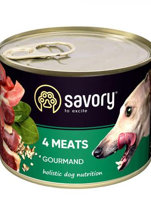 Консервы для собак Savory с четырьмя видами мяса 200г