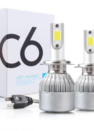 Комплект LED ламп H7 12 V, 36W, 3800Lm Светодиодные лампы C6 в...