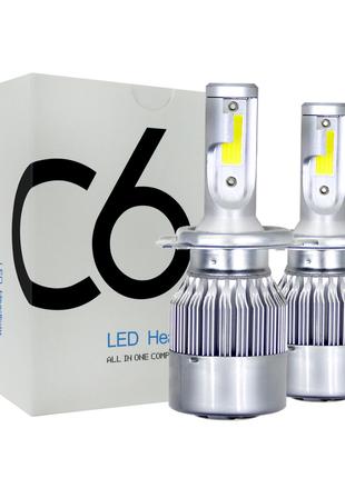 Комплект LED ламп H4 12V, 36W, 3800Lm Светодиодные лампы C6 ве...