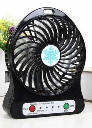 Настольный маленький вентилятор Portable Fan Ручной 3000 mAh