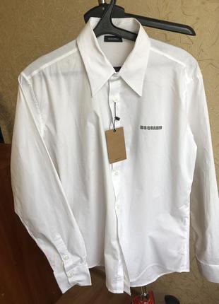 Классическая мужская новая итальянская белая рубашка dsquared2...