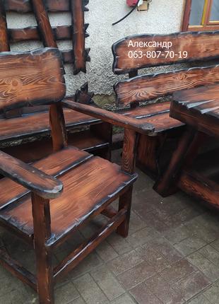Деревянная Мебель под старину ( для бани, кафе ) стол, стулья