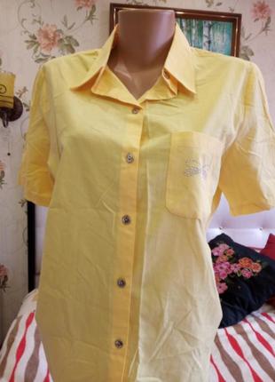Красива рубашка -блуза ,колір яскраво лимонний