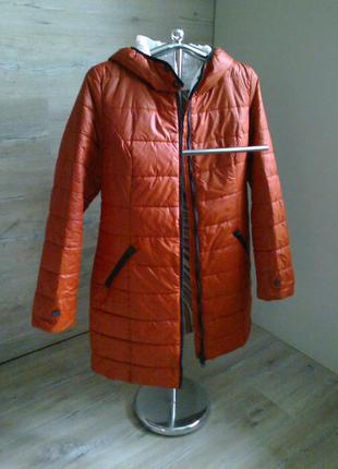 Куртка женская кирпичного цвета,б/у, 48 размер