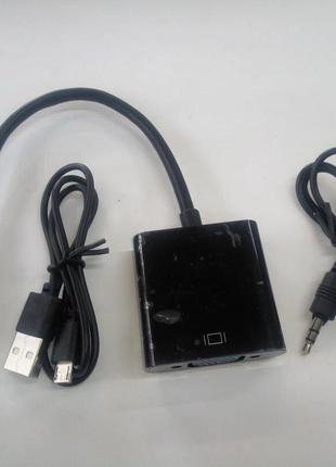 Конвертер-перехідник з HDMI-VGA (з роз'ємом аудіо та харчування)