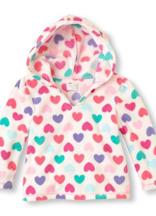Флисовая кофта свитер для девочки флиска флис сердца сердечки