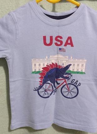 Голубая хлопковая 💯 хлопок футболка динозавр на велосипеде