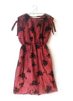 Красная туника-платье, легкое платье, новогодние платья
