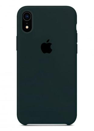 Чехол silicone case apple iphone x/xs forest green