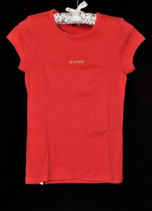 Базовая красная футболка mango. mng футболка